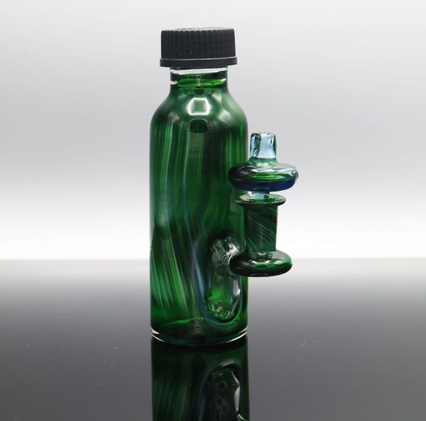 Glassmith Experimental Green Bubble Bottle
