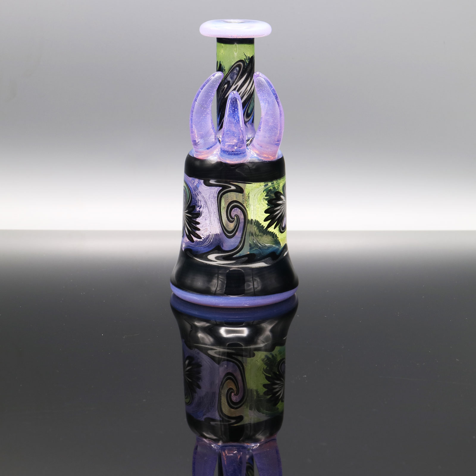 Glassmith – Purple Green Bow Tie Pocket Bottle