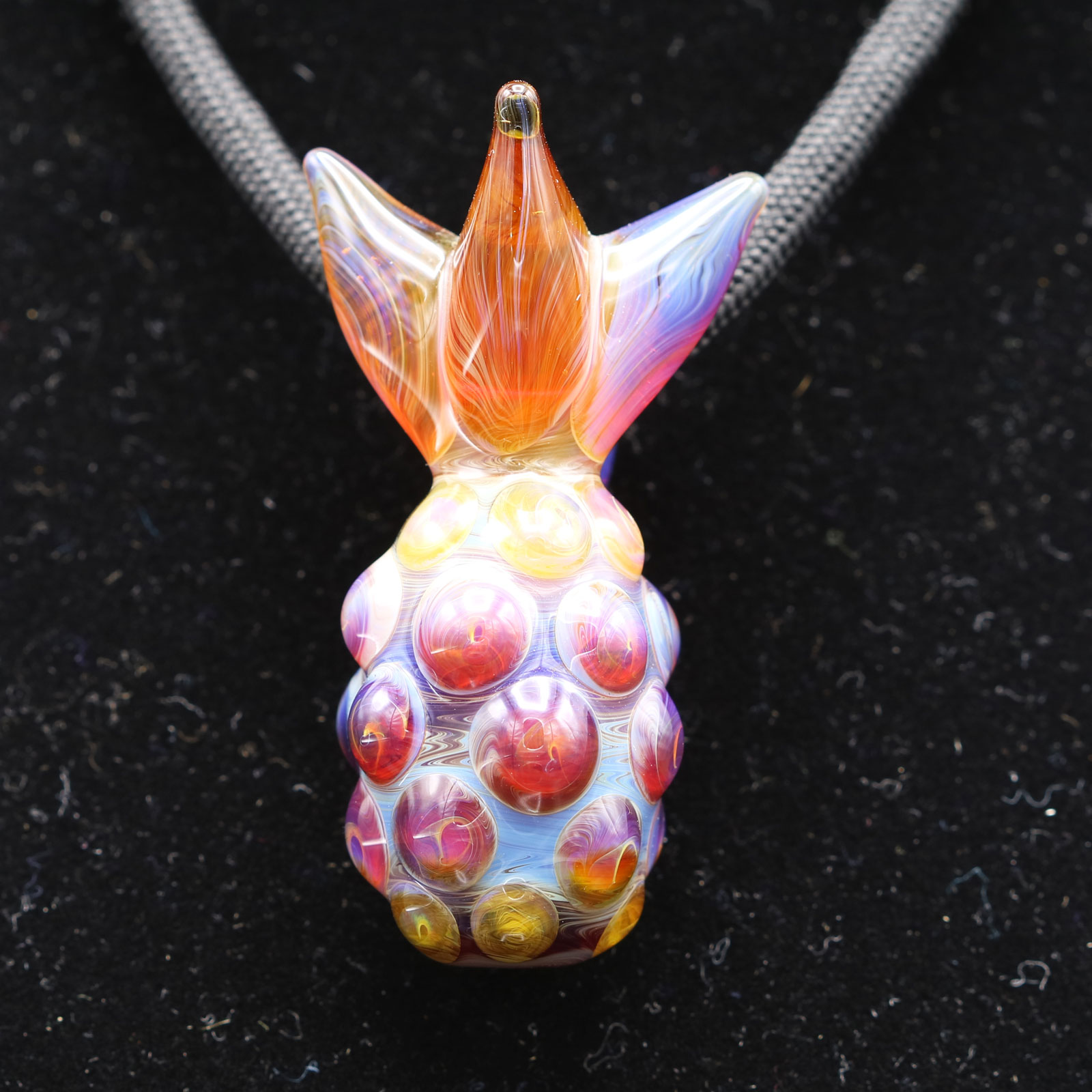 Goose Glass – Amber Purple Pineapple Pendant
