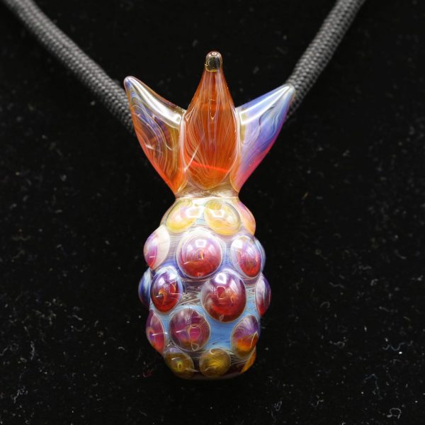 Goose Glass Amber Purple Pineapple Pendant