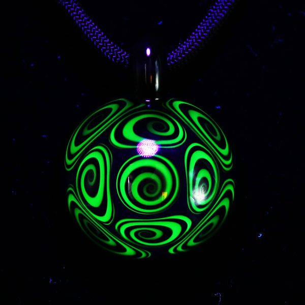 Kaja Glass Jet Black Illuminati Microspiral Pendant