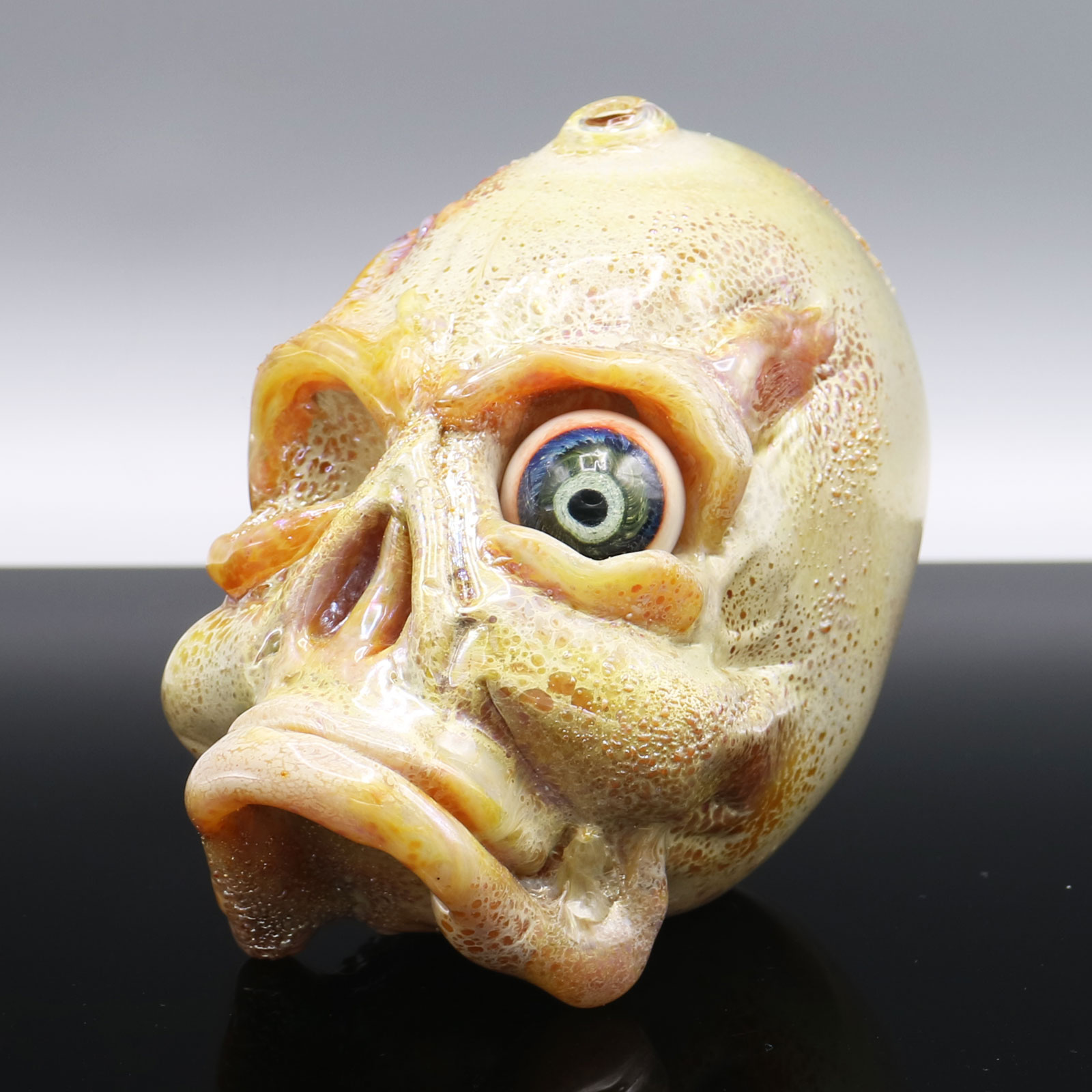 Jonny Carrcass – Mini Functional One Eyed Skull Sculpture