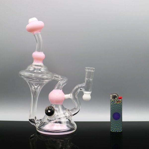 Chappell Glass Pink and White Recycler