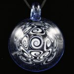 Kaja Glass 17 Section Bluemingo Microspiral Glass Pendant