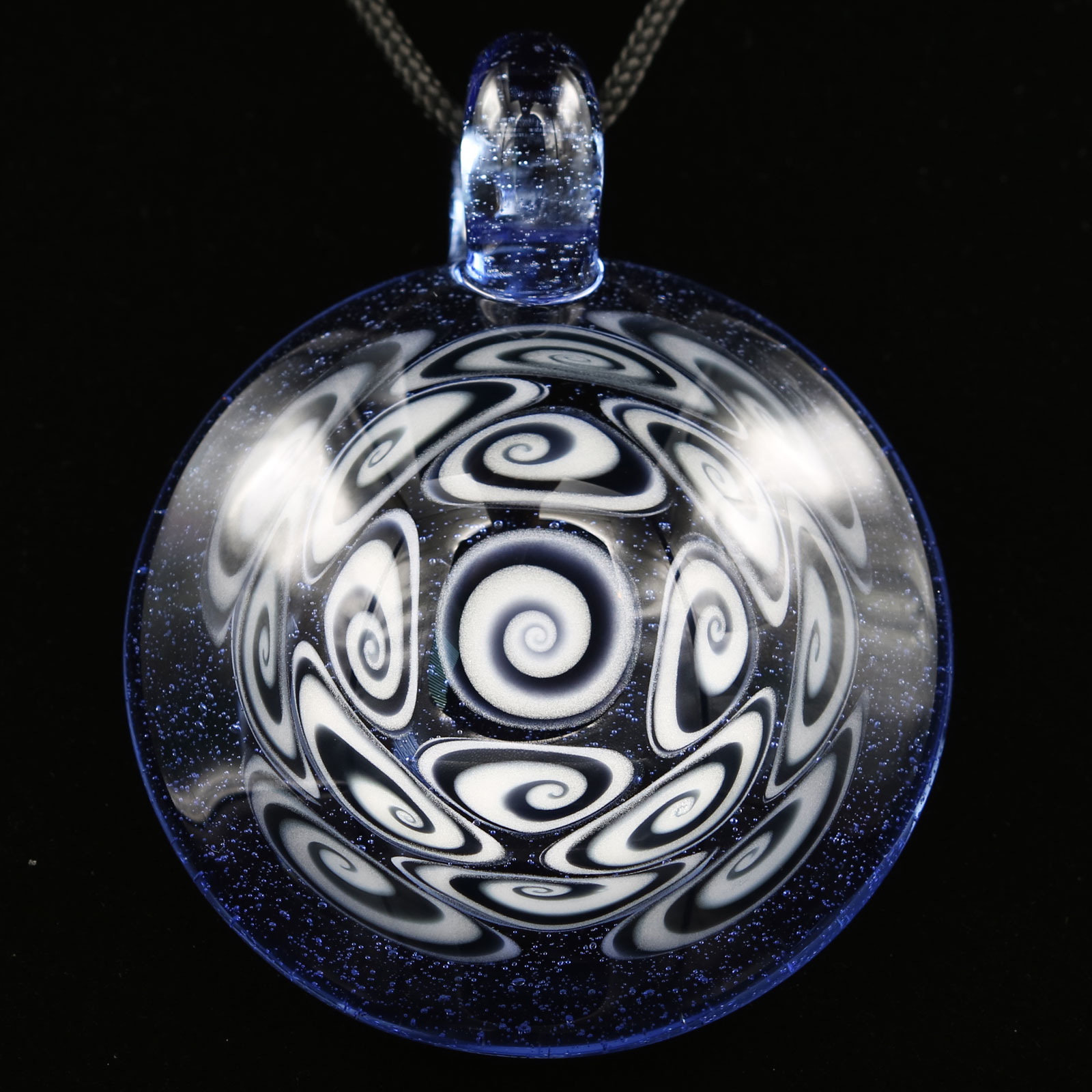 Kaja Glass – 17 Section XXL Bluemingo Microspiral Glass Pendant