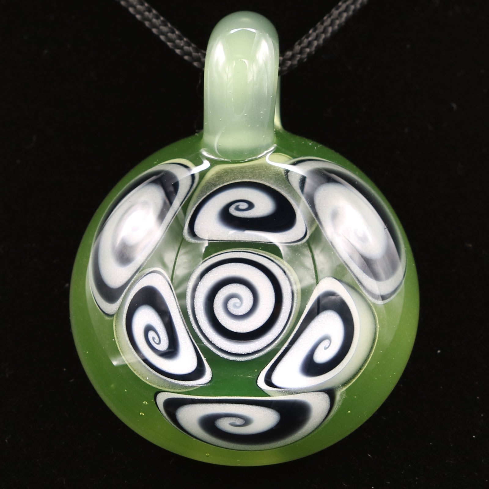 Kaja Glass – 7 Section UV CFL Microspiral Glass Pendant