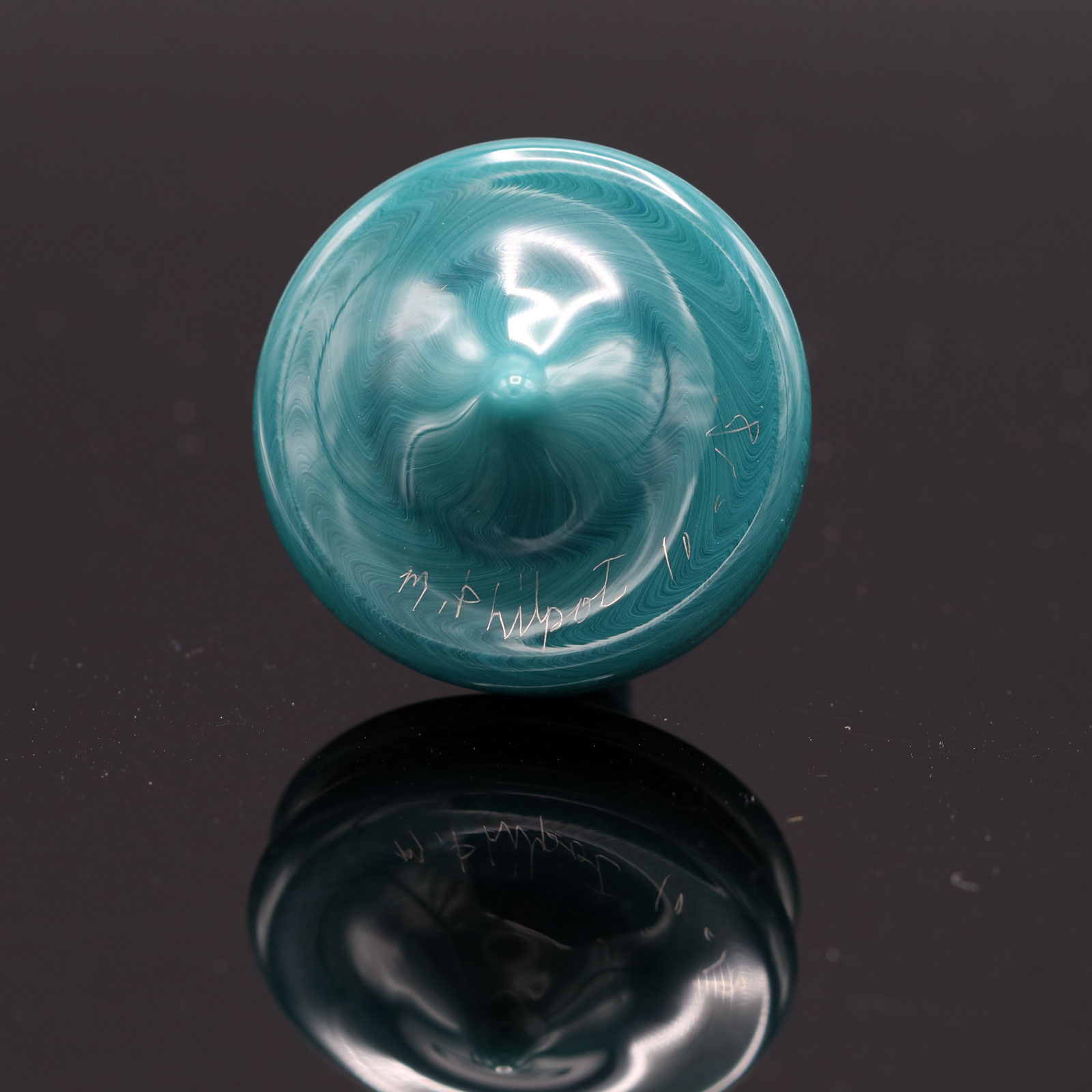 Mike Philpot – Aquamarine Spinning Glass Top
