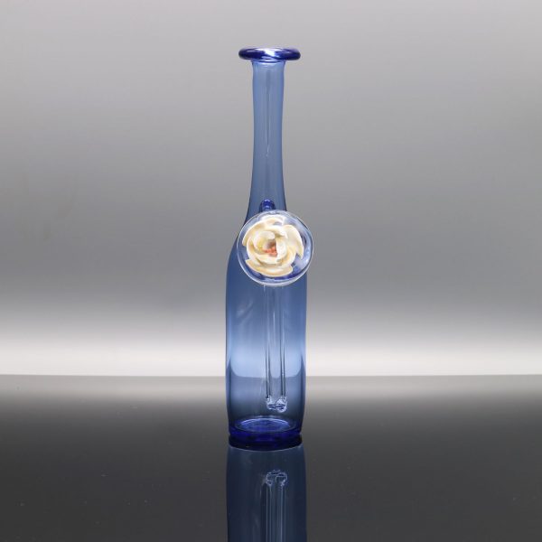 Roadhouse Glass Light Cobalt Bottle with Flower Attachment
