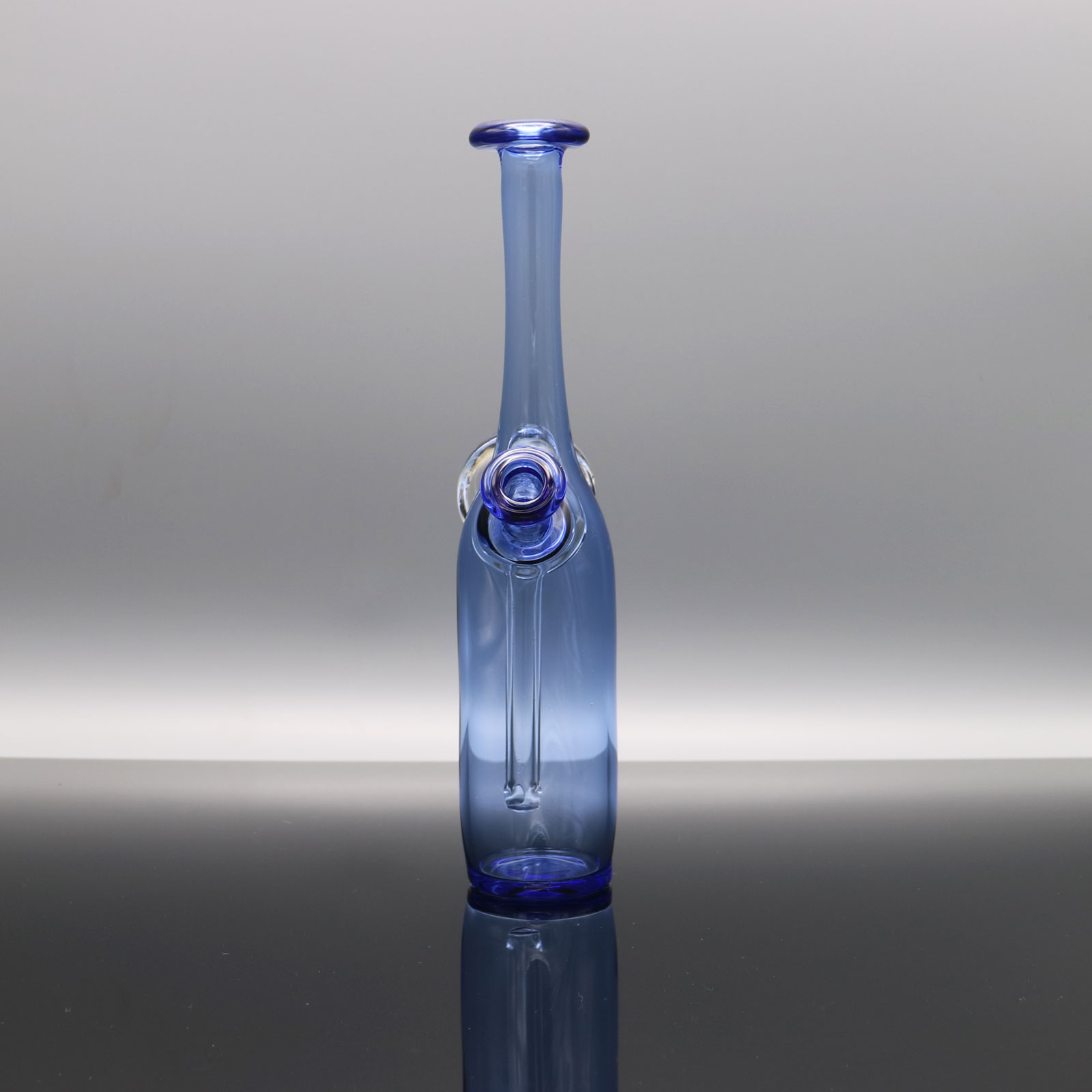 Roadhouse Glass – Light Blue Bottle with Flower Attachment