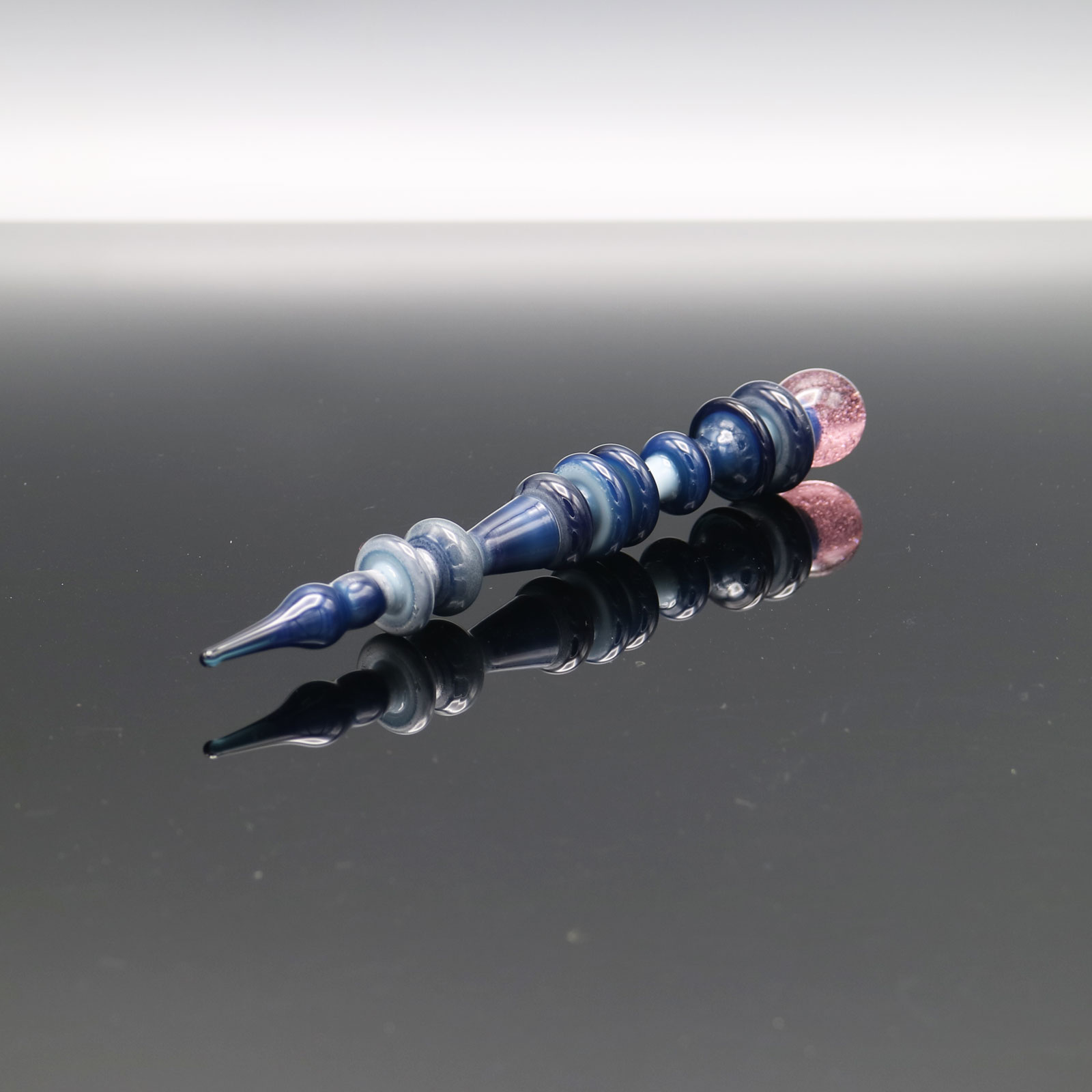 Czar Glass – Dark Blue Slyme and Pink Lollipop Point Tool