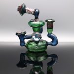 Chappell Glass Faceted Blue and Green Stardust Recycler