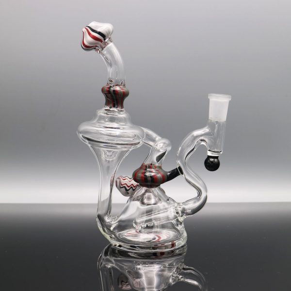 chappell-glass-red-black-white-recycler-with-bead-4
