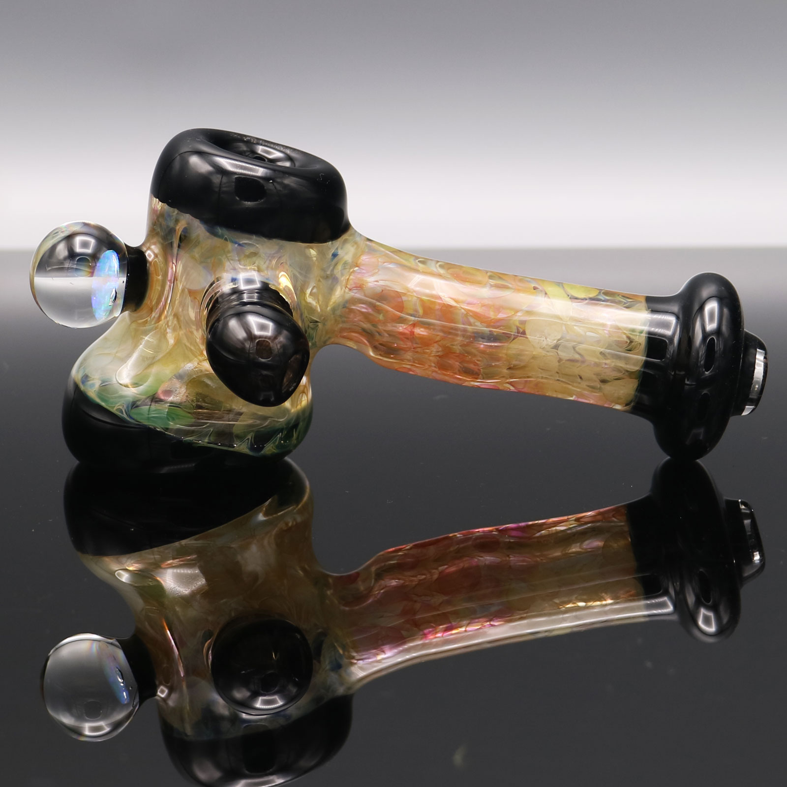 Chappell Glass – Fumed Hammer with Opal Coin Attachment